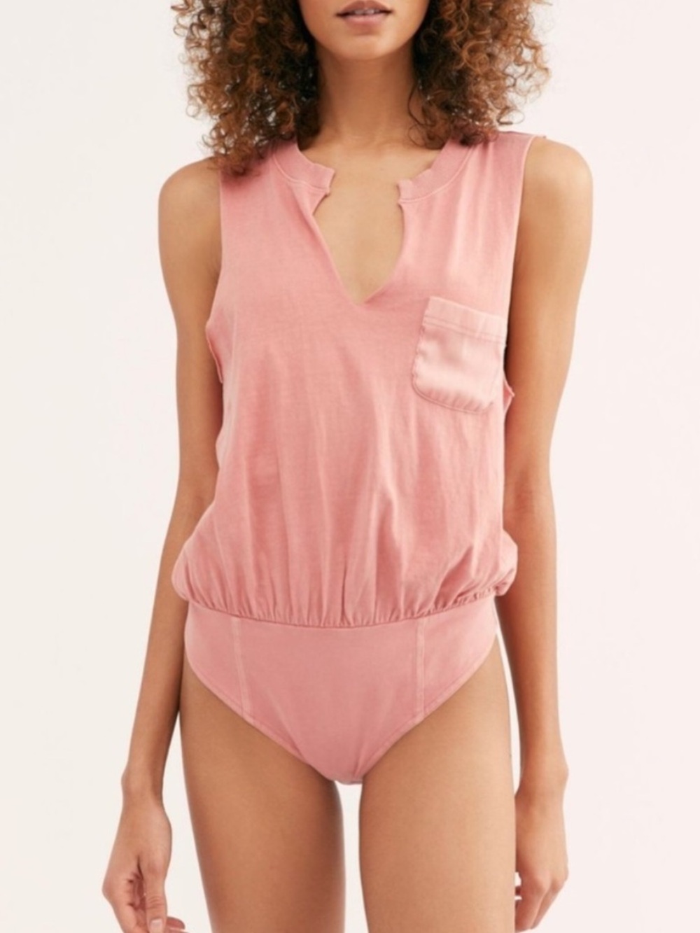 NWT Free People Intimately In Your Pocket Cotton Bodysuit - Pink - Size Small